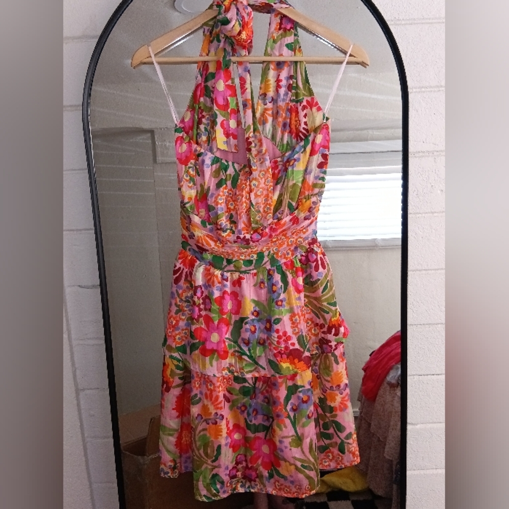 Nwt BTFL-life Vibrant Floral Halter High-Low Dress Multi Size M - Picture 7 of 12